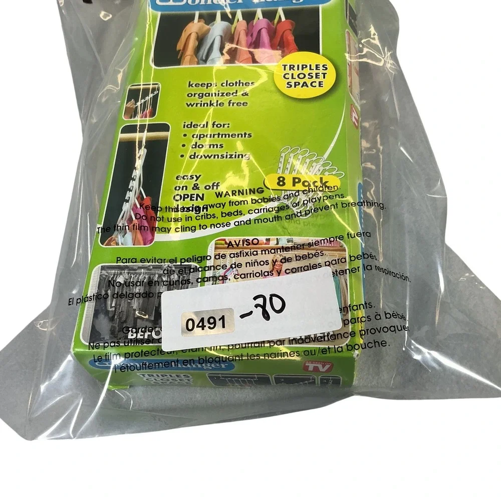 Wonder Hanger 8 Pack Closet Space Saver‎ White New Damaged Box